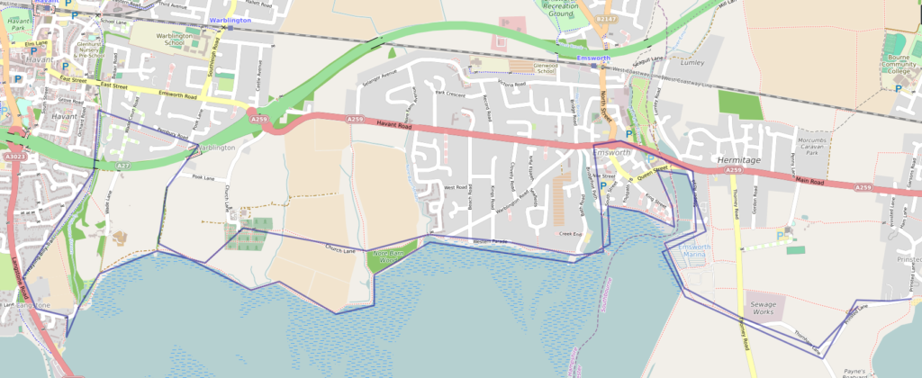 Outline of the route taken