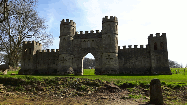 Front view of sham castle