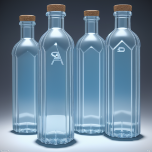 Four bottles with makers marks